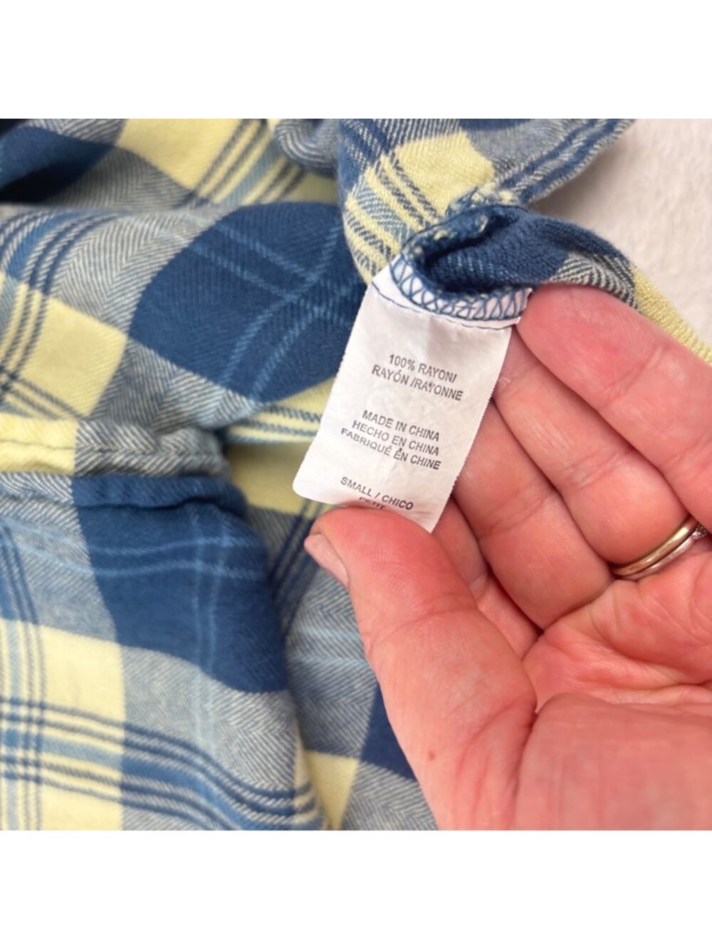 ✨3/$30 Rails S Sleeveless Yellow & Blue Plaid Button Down Shirt Front Pockets - Picture 8 of 10